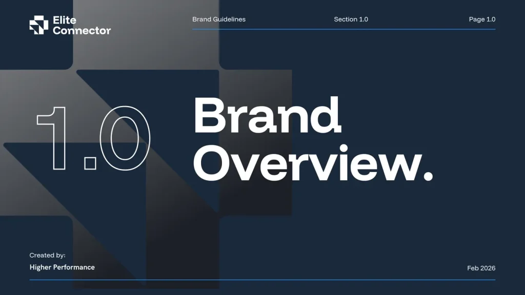 Elite Connector brand guidelines, page 3 of 25