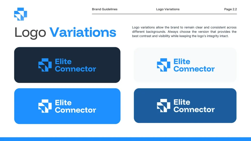 Elite Connector brand guidelines, page 9 of 25