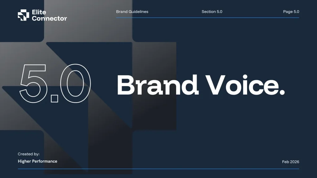 Elite Connector brand guidelines, page 17 of 25