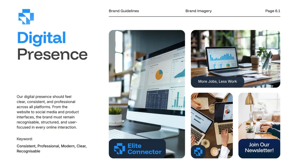 Elite Connector brand guidelines, page 22 of 25