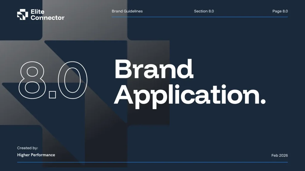 Elite Connector brand guidelines, page 23 of 25
