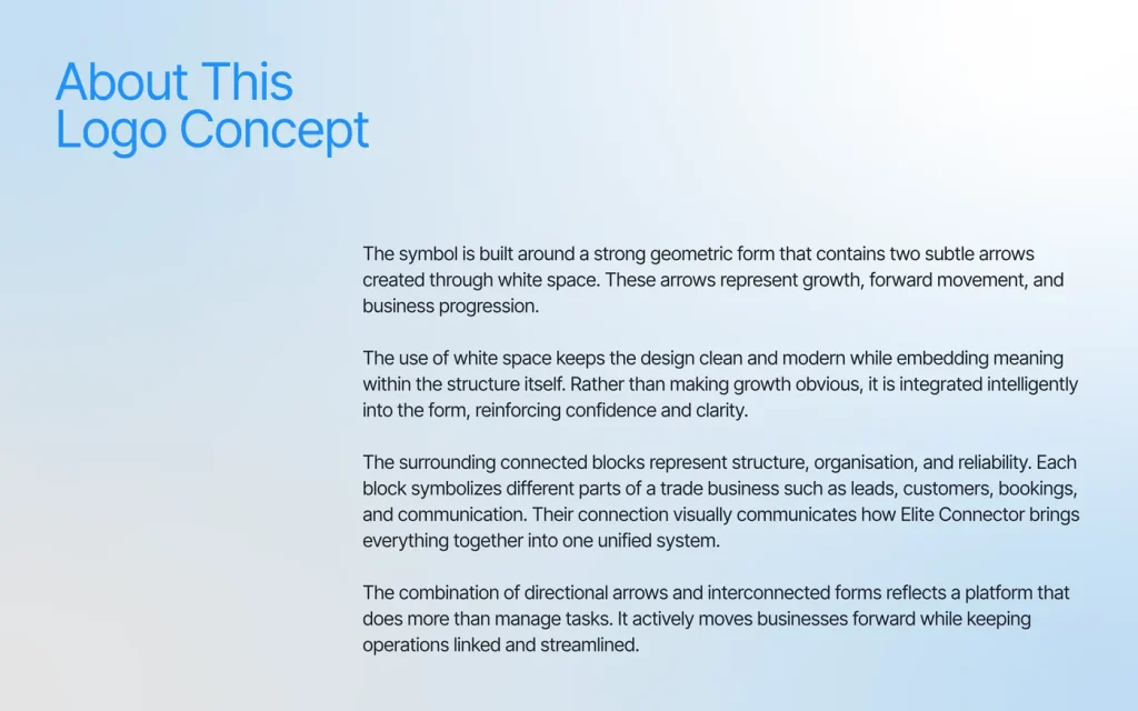 Elite Connector logo presentation, page 3 of 11