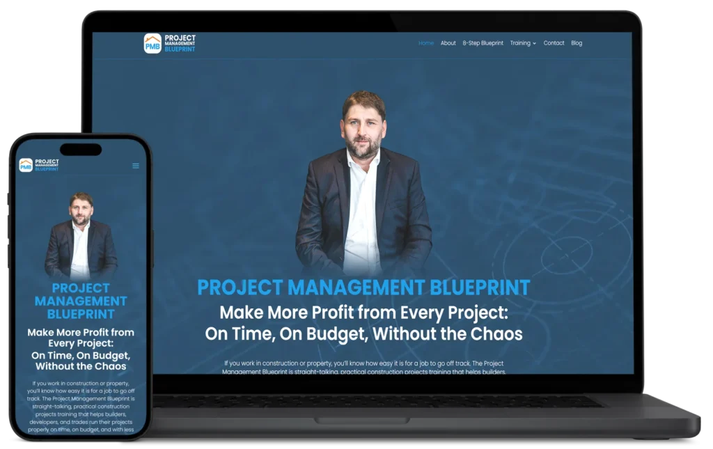 Project Management Blueprint responsive website design