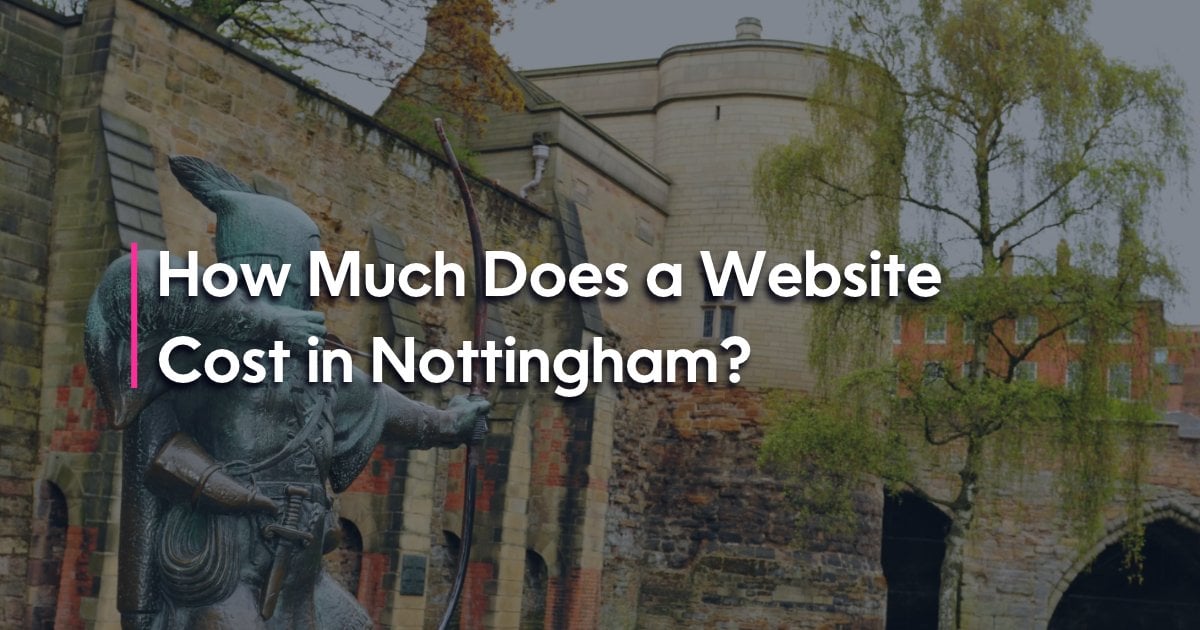 Robin Hood statue outside Nottingham Castle, with the headline How Much Does a Website Cost in Nottingham
